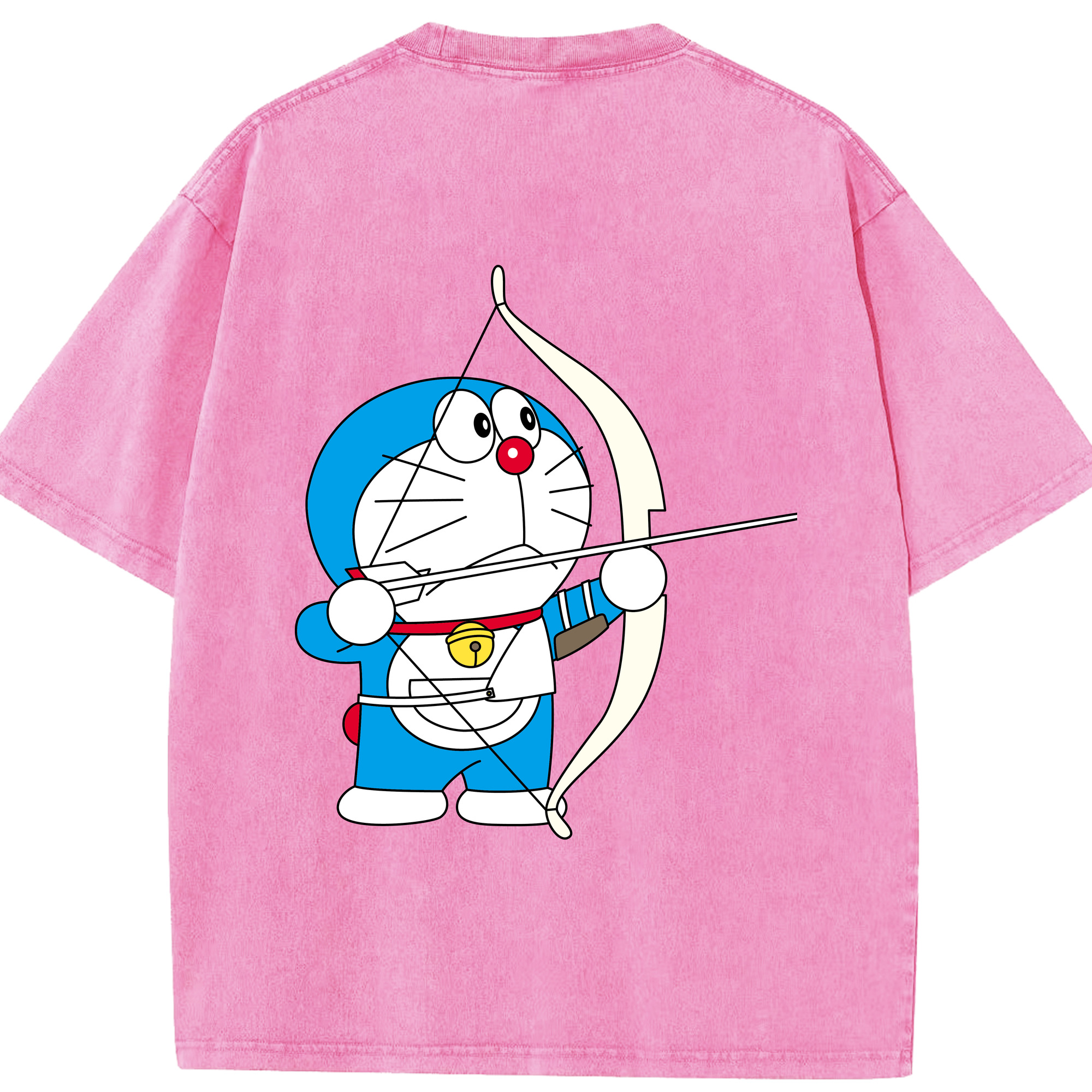 （画像用） ドラえもん Doraemon 綿100% ヴィンテージ風 半袖Tシャツ（背面プリント）